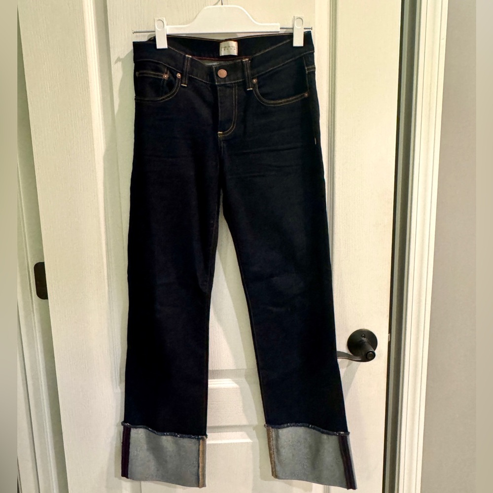 Alice + Olivia Dark Blue Cuffed Jeans